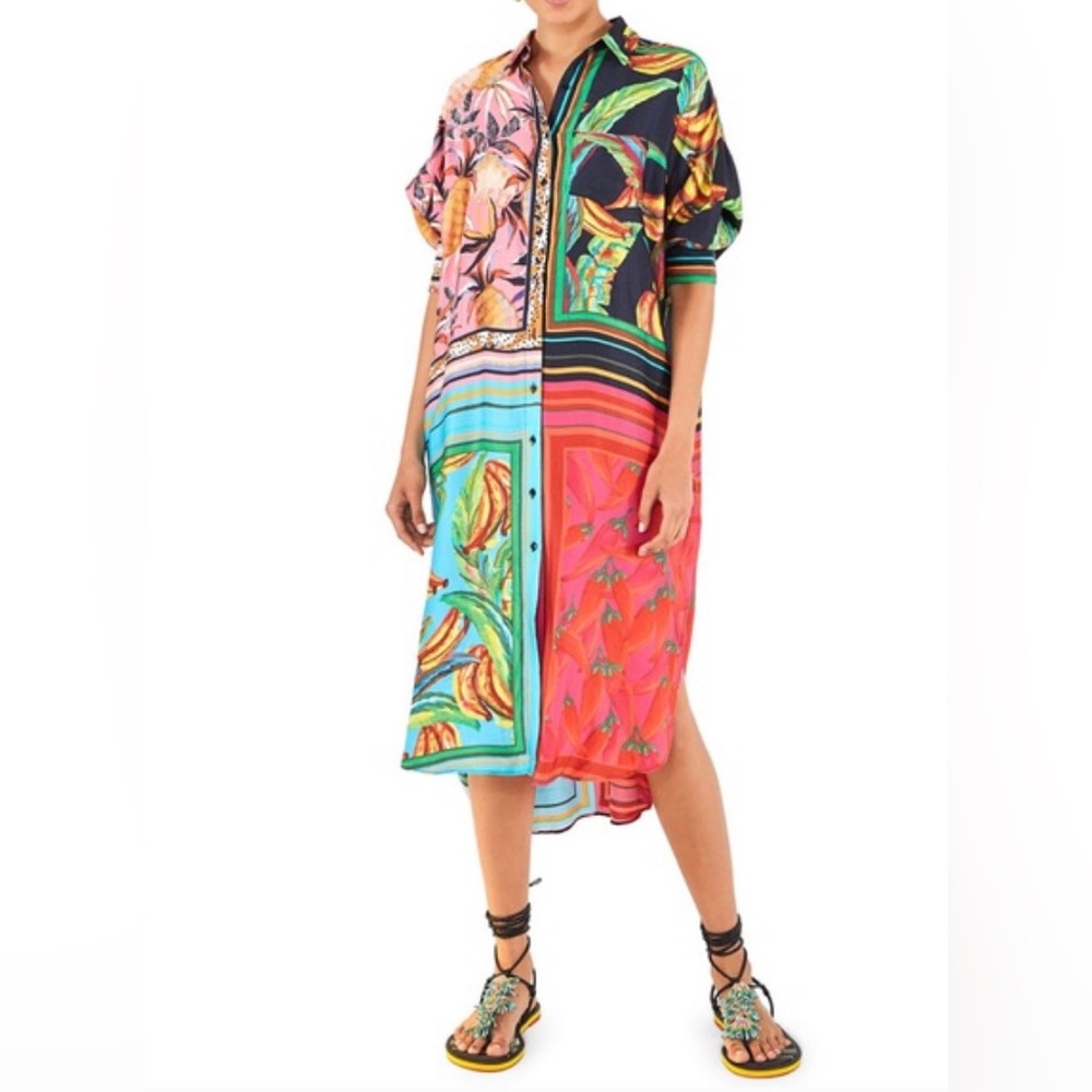 NWT Farm Rio Mixed Scarves Shirtdress size small